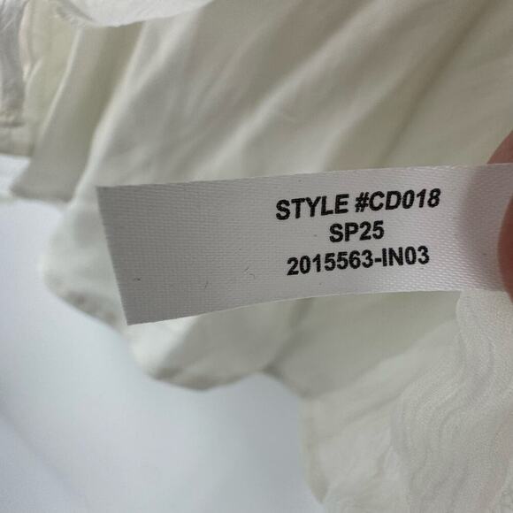 J. Crew Sheer Lace-Trim Button-Up Shirt Short Sleeve Ivory Size 0 NWT - Picture 10 of 12